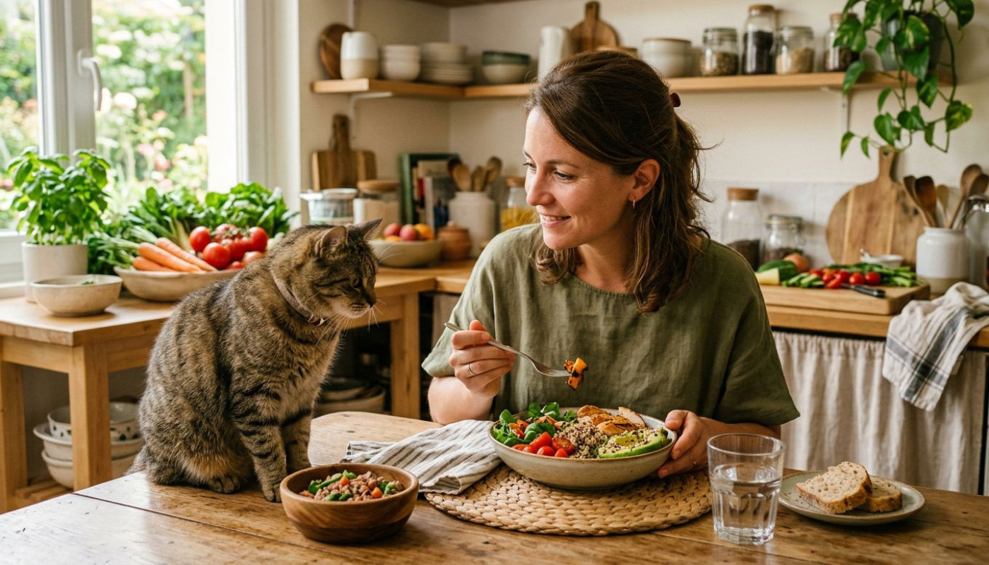 Manger mieux grâce à son félin : l’influence insoupçonnée des habitudes animales